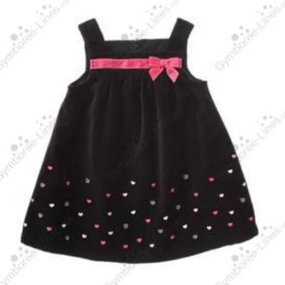 Gymboree black velvet bow ribbon heart